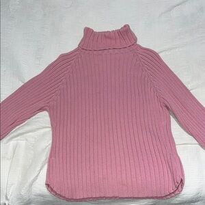 GAP Pink Turtle Neck Sweater with Ribbed Texture